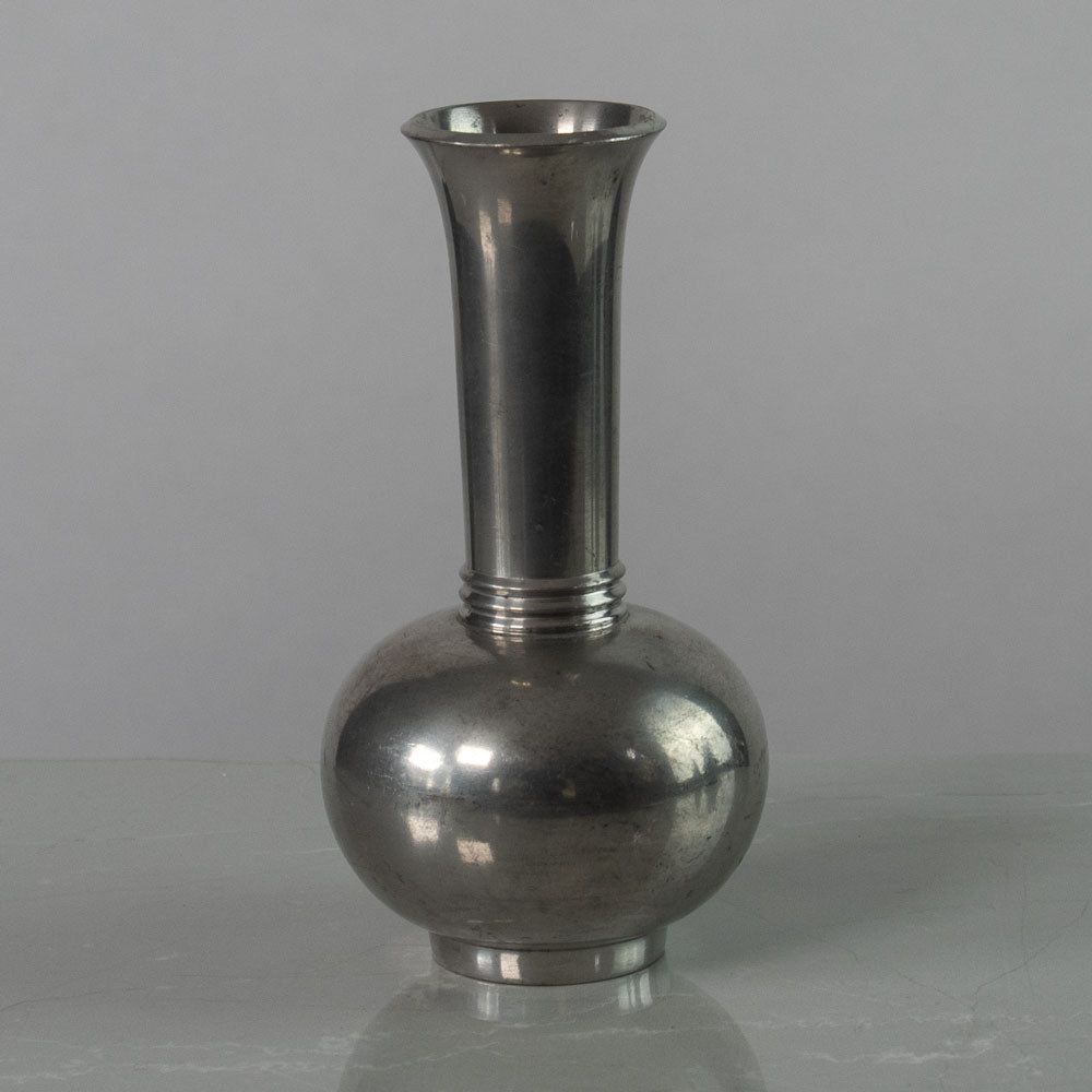 Just Andersen, Denmark, pewter long necked vase J1757