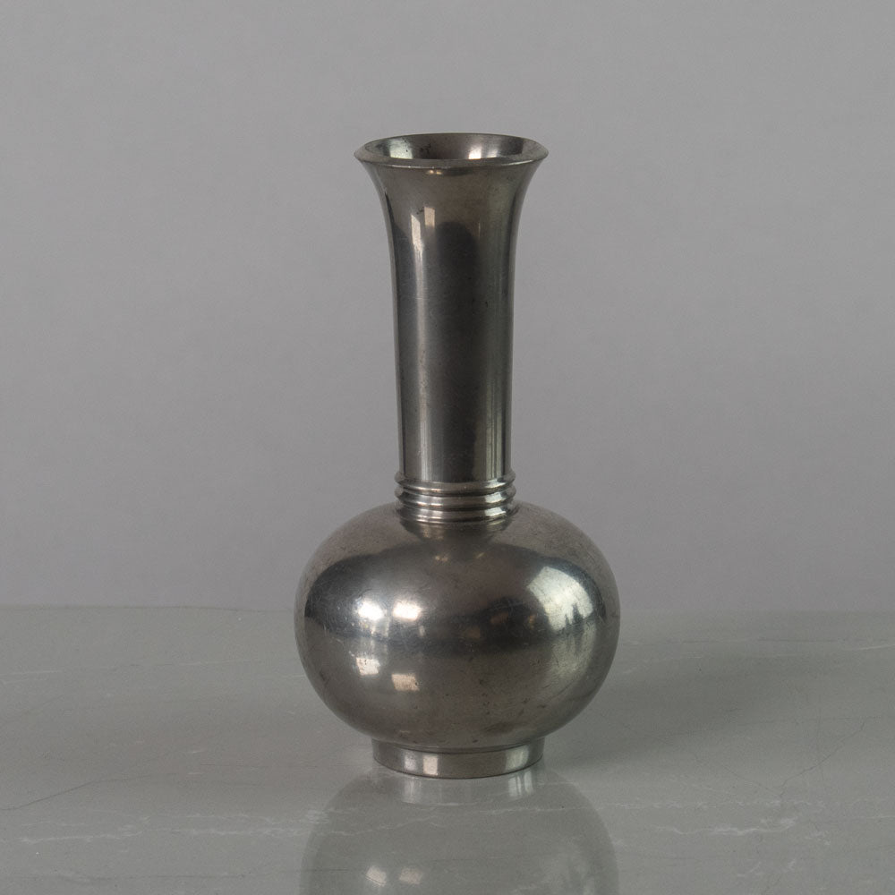 Just Andersen, Denmark, pewter long necked vase J1757