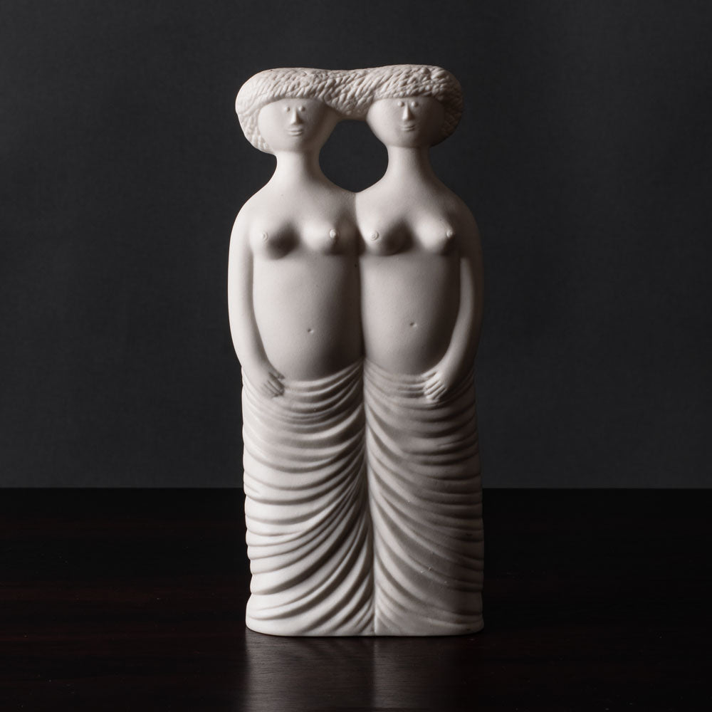 Stig Lindberg for Gustavsberg, Sweden, porcelain figure of two women K2501
