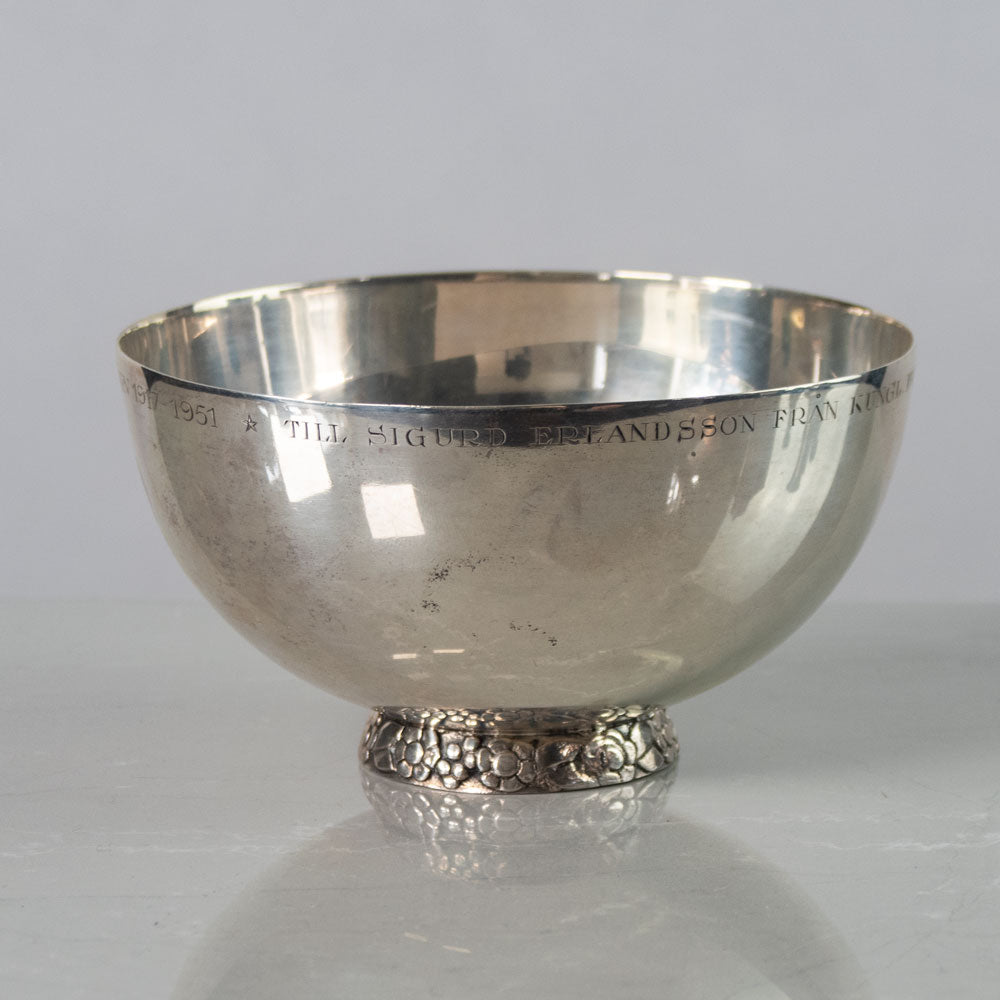 Karl Anderson, Sweden, silver bowl with inscription and decorated foot K2059