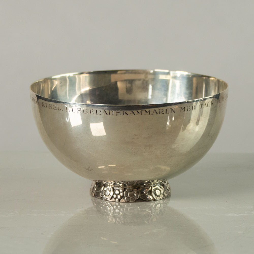 Karl Anderson, Sweden, silver bowl with inscription and decorated foot K2059