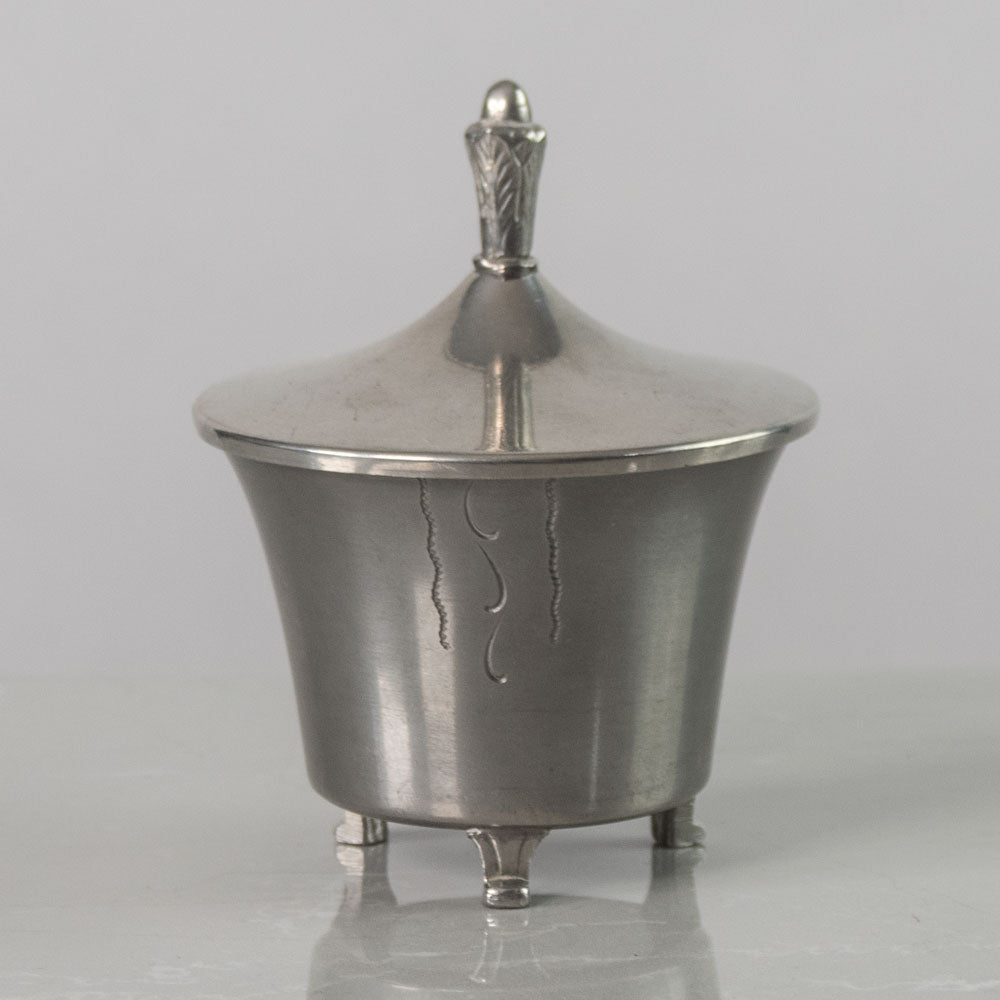 Swedish pewter lidded miniature pot J1727
