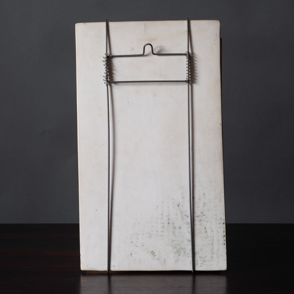 Toini Muona for Arabia, Finland, unique stoneware tile with impressed leaf design K2495