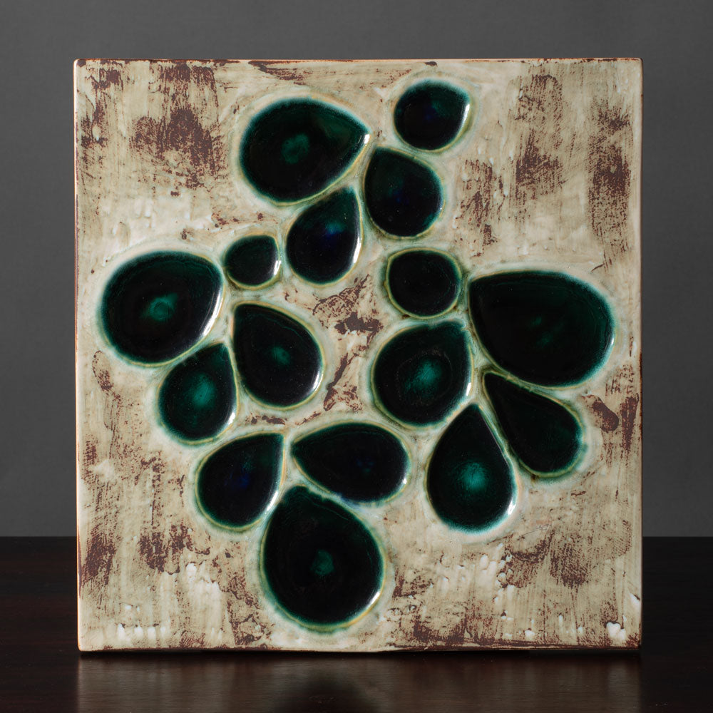 Olle Alberius for Rörstrand, Sweden, stoneware tile with abstract design K2415