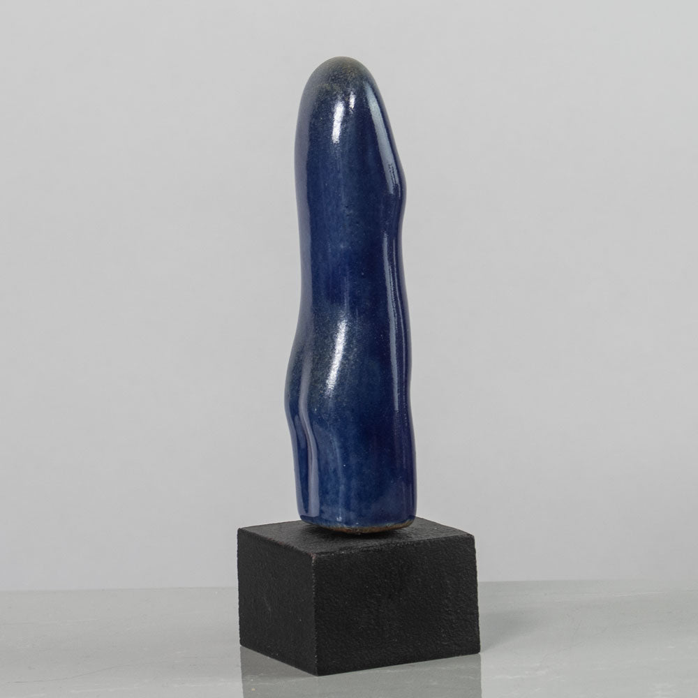 Ulla and Gustav Kraitz "Kvinnotorso" (female torso) ceramic figure with blue glaze J1241