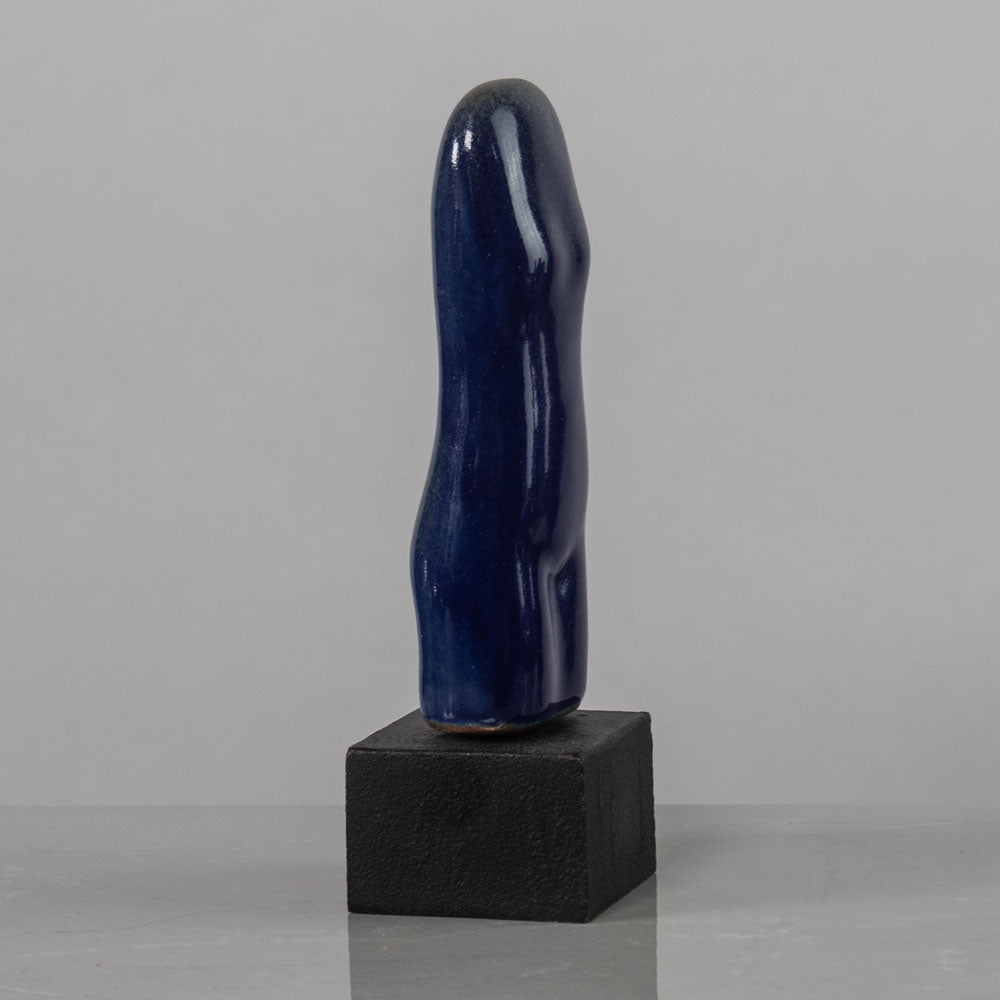 Ulla and Gustav Kraitz "Kvinnotorso" (female torso) ceramic figure with blue glaze J1241