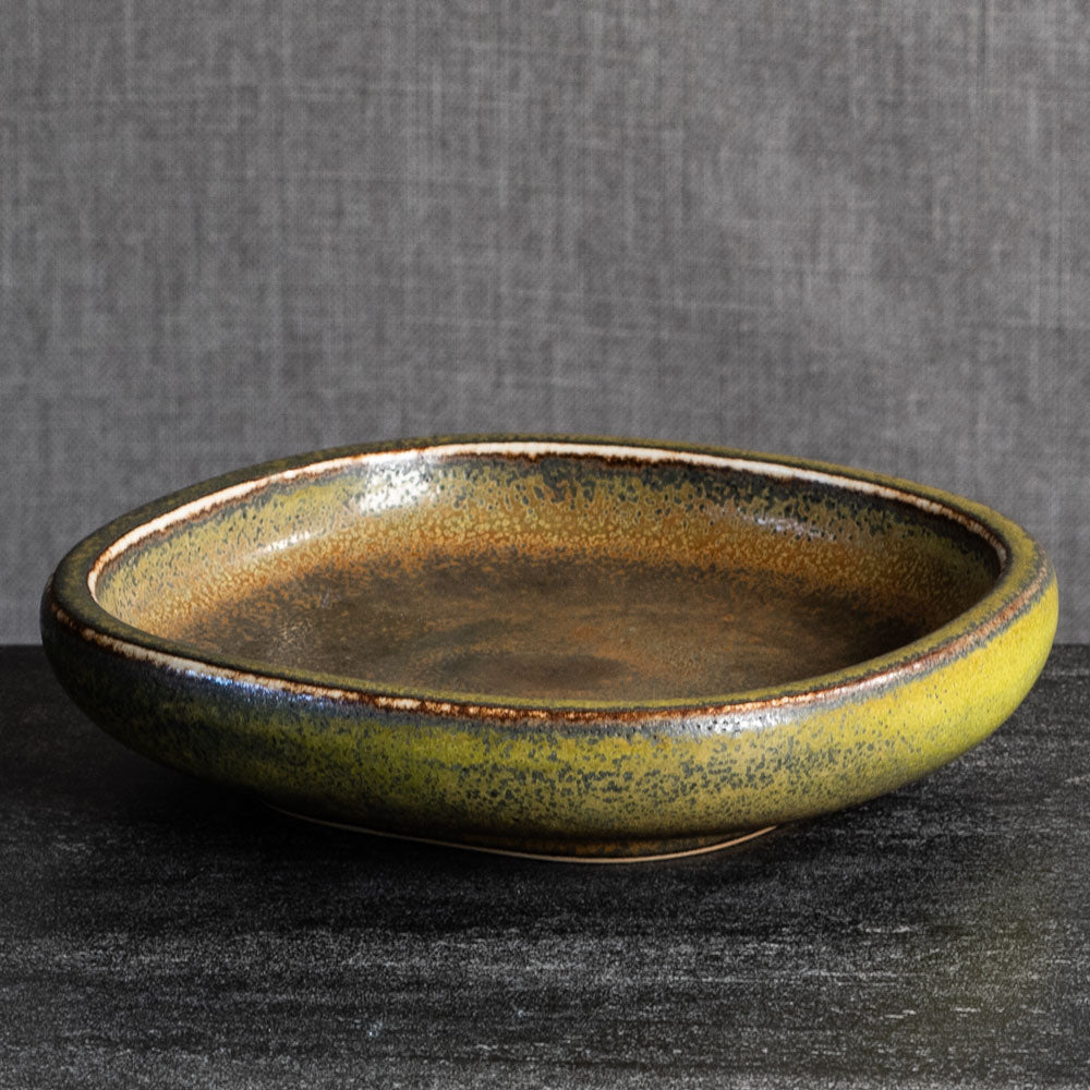 Nils Thorsson for Royal Copenhagen, Denmark, stoneware bowl with solfatara glaze L3878