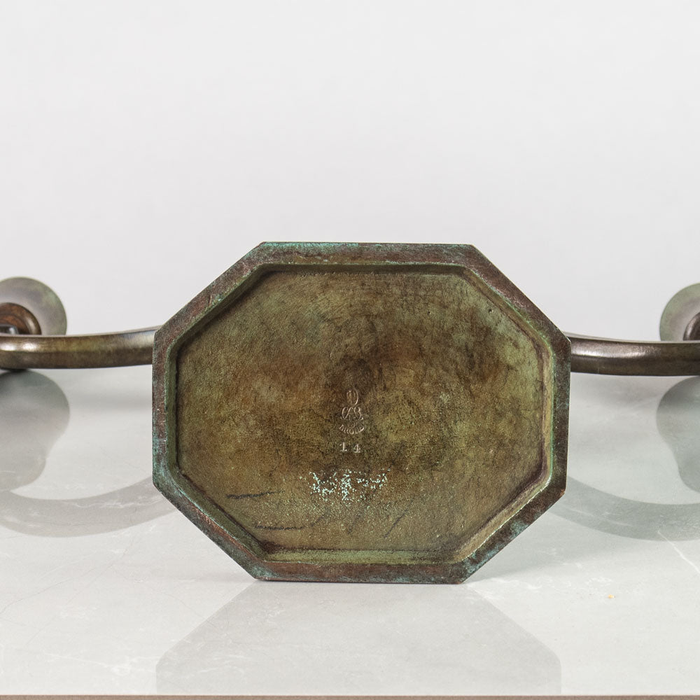 Just Andersen for GAB, Sweden, pair of bronze candlesticks J1512 J1513