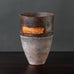 Robin Welch, UK, unique stoneware vase with brown, gray and orange glaze K2184