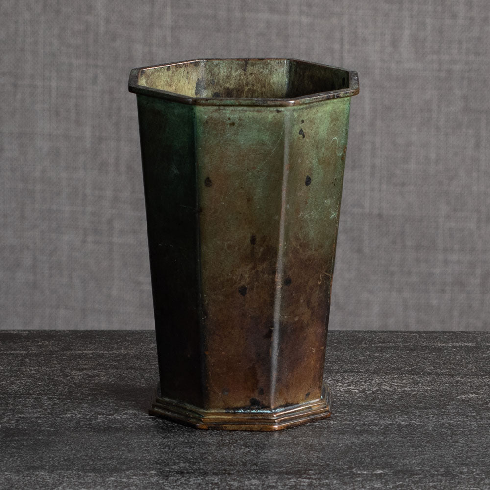 GAB, Sweden, bronze octagonal vase L3706