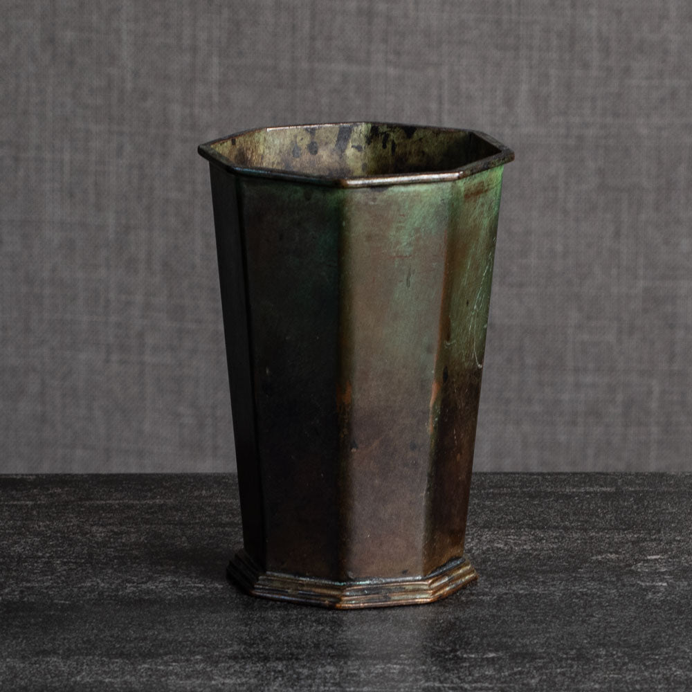 GAB, Sweden, bronze octagonal vase L3706