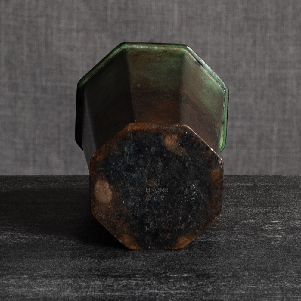 GAB, Sweden, bronze octagonal vase L3706