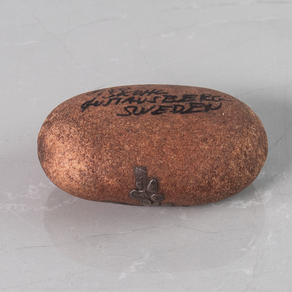 Borje Skohg, Gustavsberg, Sweden, stone decorated with silver motif J1383