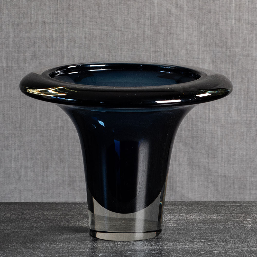 Jaakko Niemi for Nuutäjarvi-Nottsjö , Finland, blue sommerso glass vase L3966