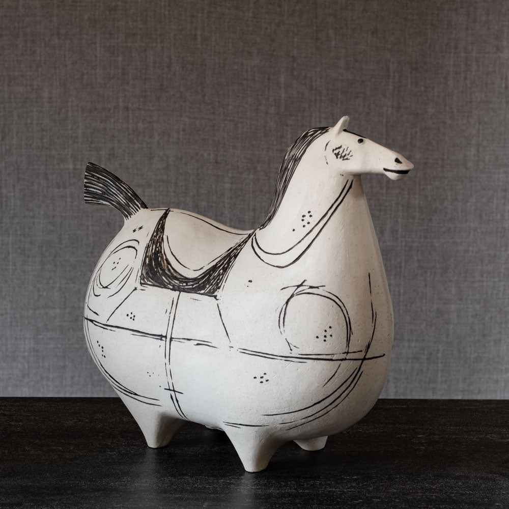 Stig Lindberg for Gustavsberg, stoneware horse with hand painted decoration L3021