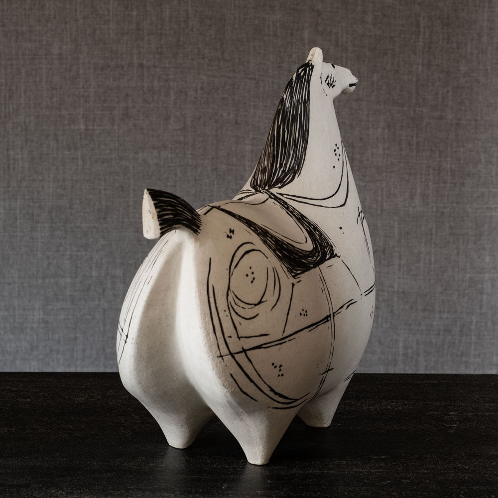 Stig Lindberg for Gustavsberg, stoneware horse with hand painted decoration L3021