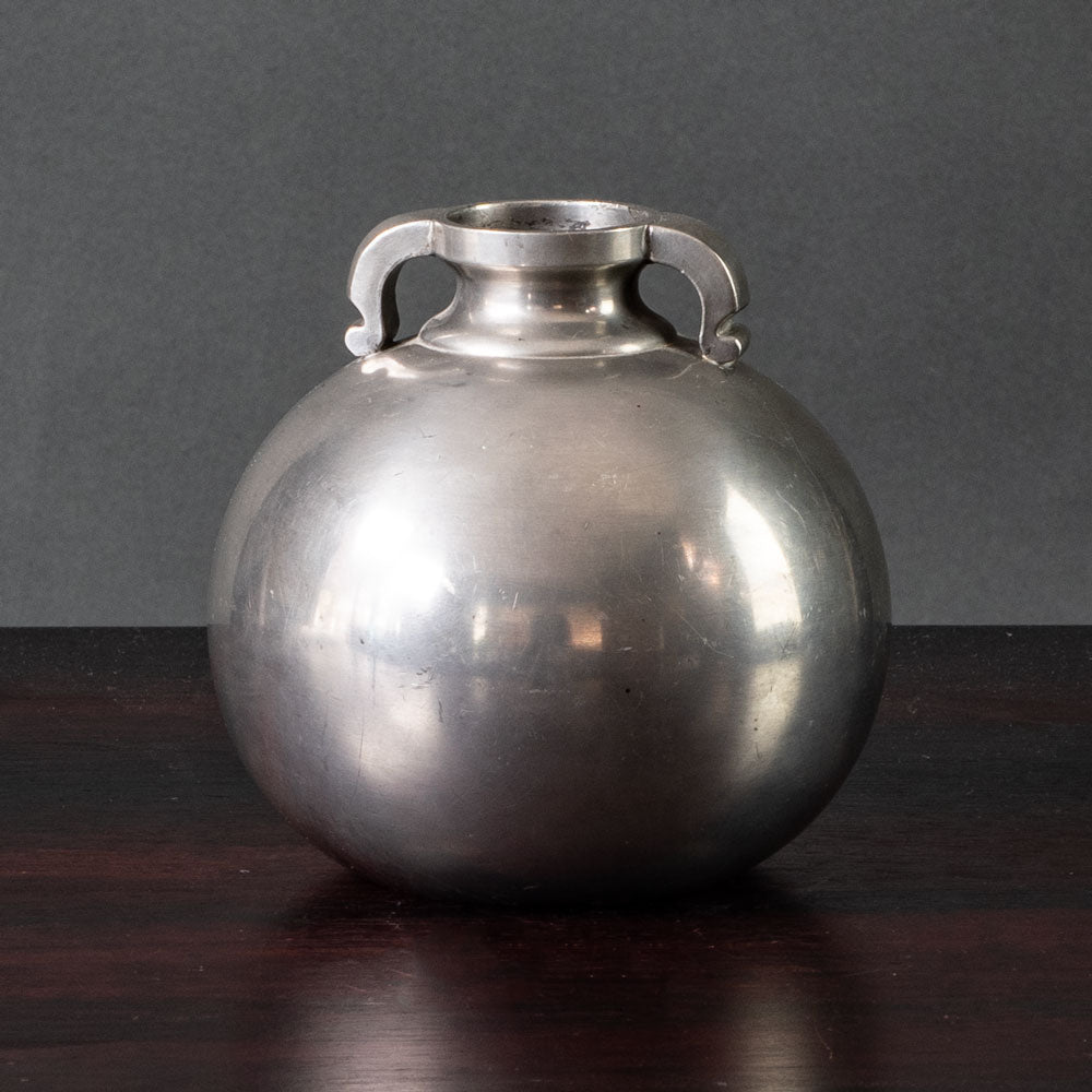 GAB Tenn, Sweden, pewter two handled round vase K2485