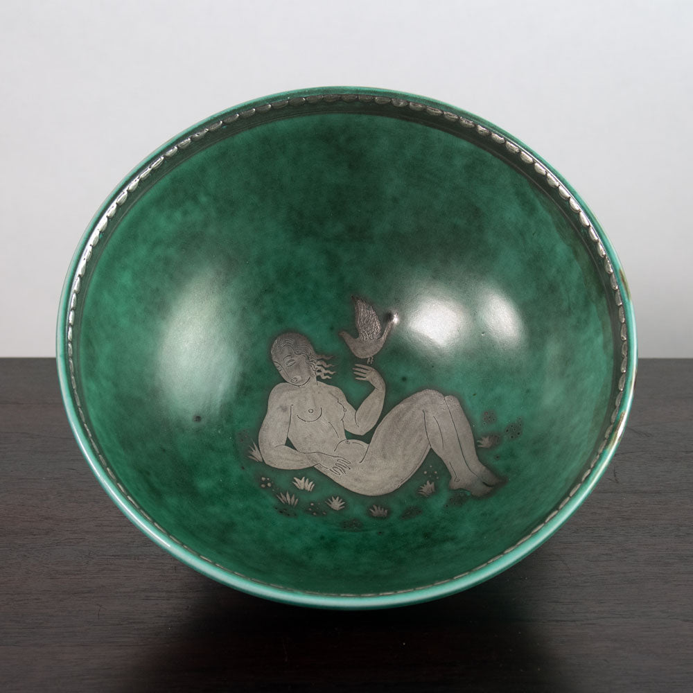 Wilhelm Kåge for Gustavsberg, Sweden, "Argenta" bowl with illustration of woman  K2097