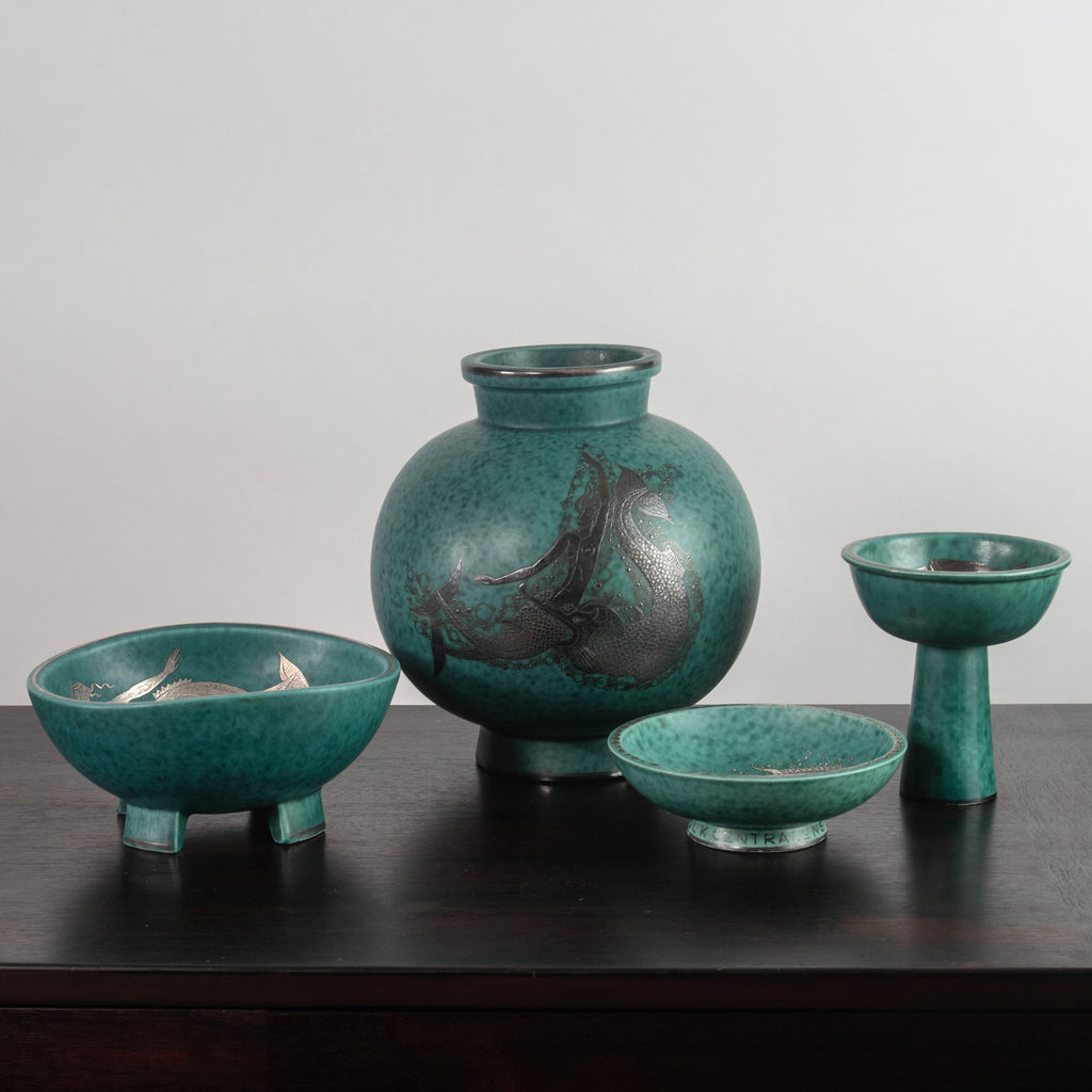 Group of Argenta vessels by Wilhelm Kåge for Gustavsberg, Sweden