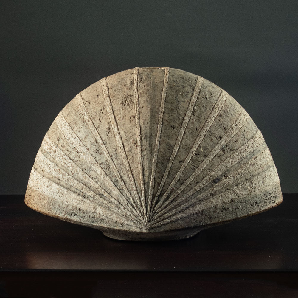 Gerald Weigel, Germany, large brutalist sculptural stoneware vessel J1744