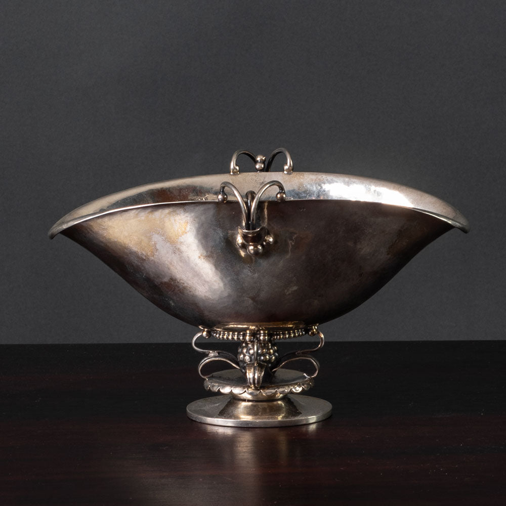 Georg Jensen, Denmark, sterling silver ornate footed bowl