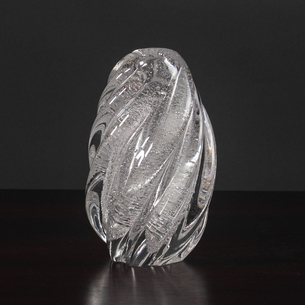 Tapio Wirkkala for Iittala, Finland, clear glass vase with internal bubbles K2009