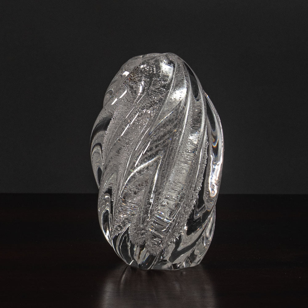 Tapio Wirkkala for Iittala, Finland, clear glass vase with internal bubbles K2009