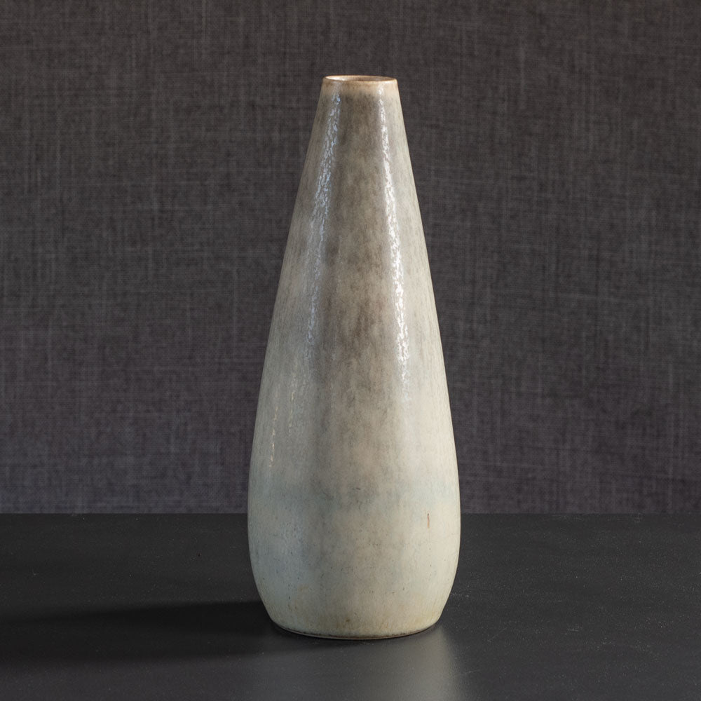 Per Linnemann-Schmidt for Palshus, Denmark, stoneware vase with cream and gray haresfur glaze L3869