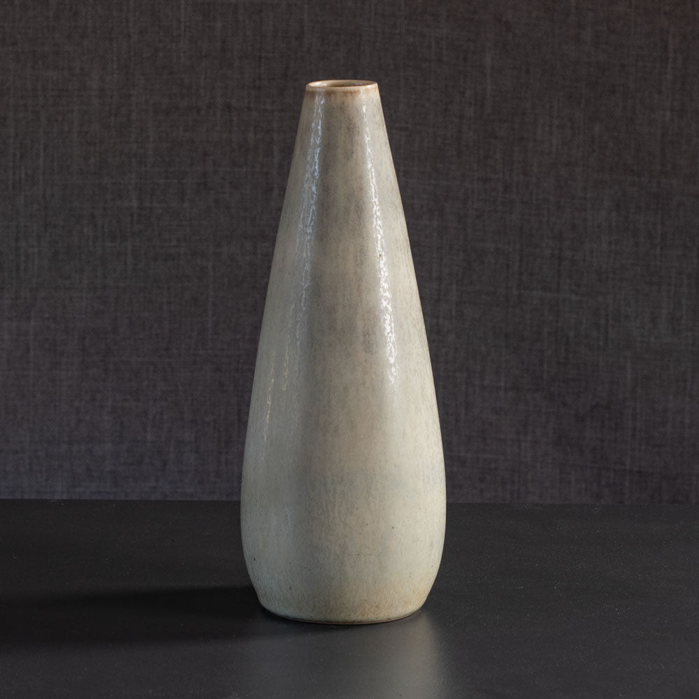 Per Linnemann-Schmidt for Palshus, Denmark, stoneware vase with cream and gray haresfur glaze L3869