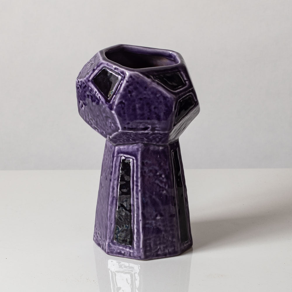 Vilhelm Bjerke Petersen for Rörstrand, Sweden, vase with purple and black glaze K2559