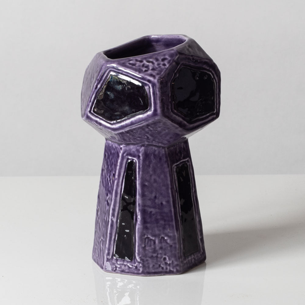 Vilhelm Bjerke Petersen for Rörstrand, Sweden, vase with purple and black glaze K2559