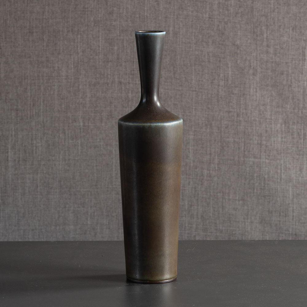 Berndt Friberg for Gustavsberg, Sweden, stoneware vase with blue-gray haresfur glaze L3905