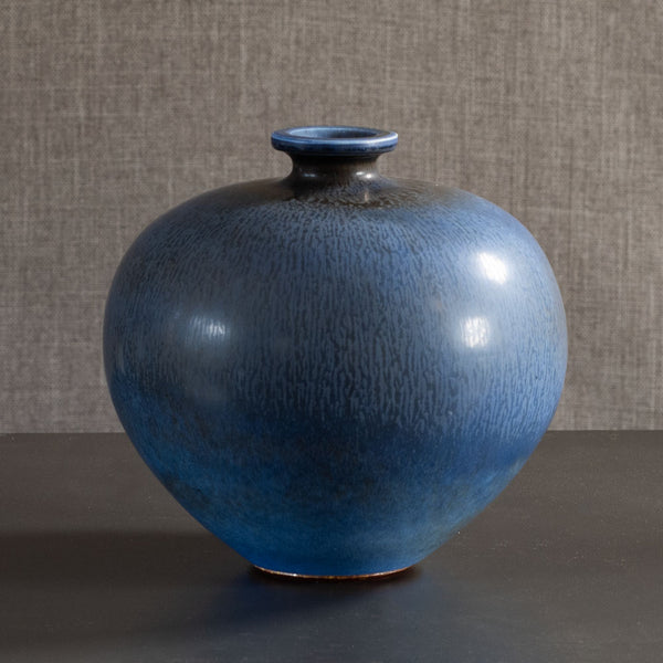 Berndt Friberg for Gustavsberg, Sweden, stoneware vase with blue