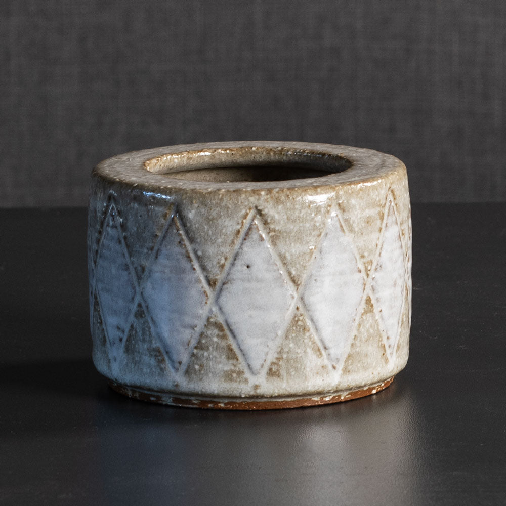 Per Linnemann-Schmidt for Palshus, Denmark, stoneware vase with cream glaze L3800