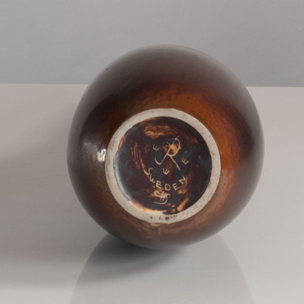 Carl Harry Stalhane for Rorstrand, Sweden, large stoneware vase with brown haresfur glaze L3830