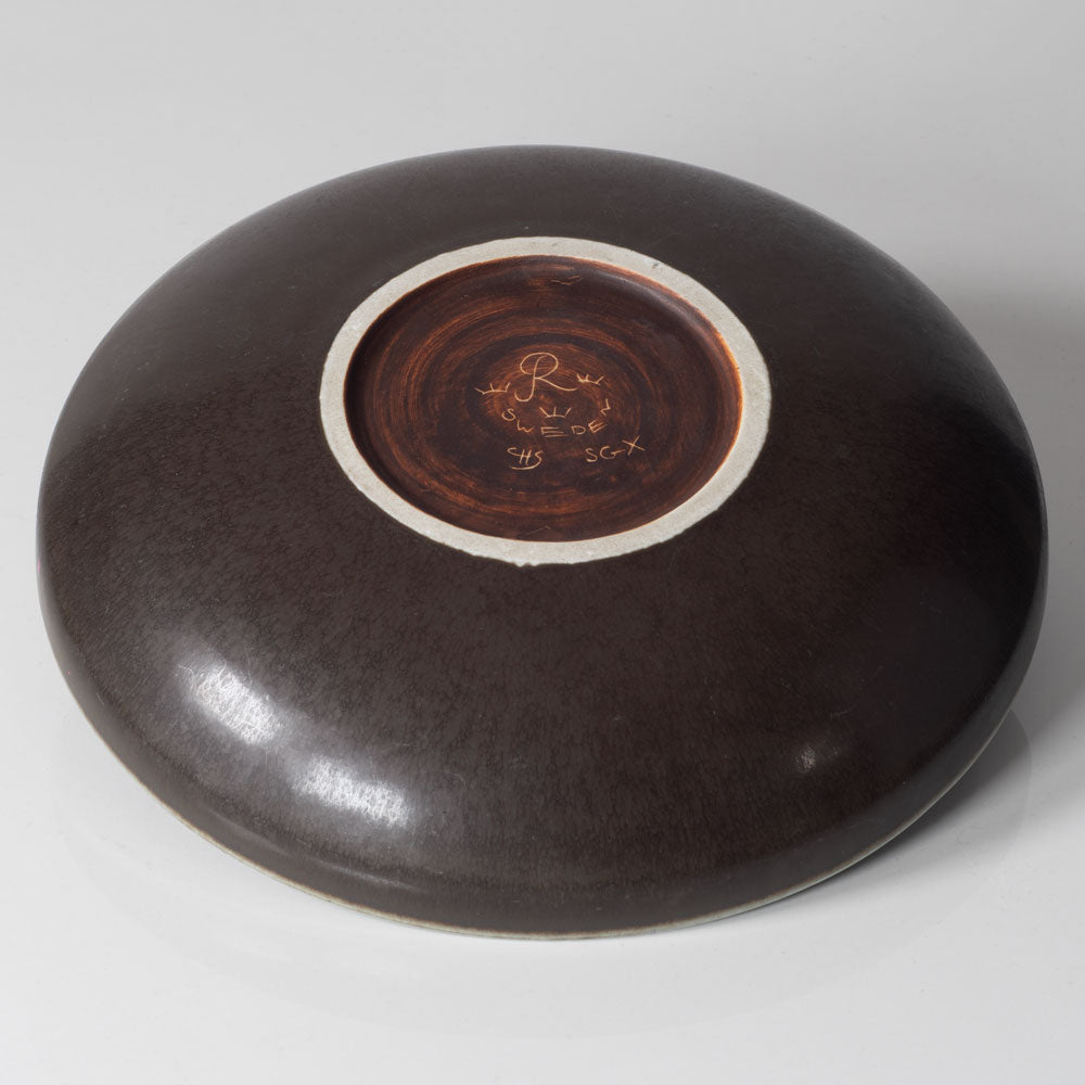 Carl Harry Stålhane for Rörstrand, Sweden, bowl with dark brown matte glaze K2580