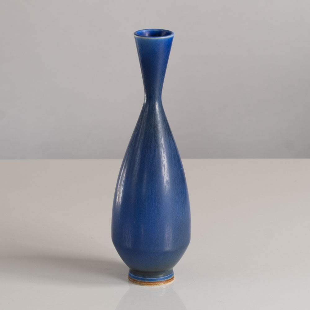 Berndt Friberg for Gustavsberg, Sweden, stoneware vase with blue haresfur glaze L3882