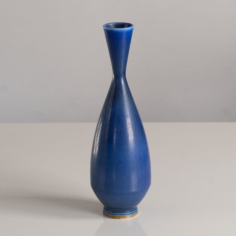 Berndt Friberg for Gustavsberg, Sweden, stoneware vase with blue haresfur glaze L3882