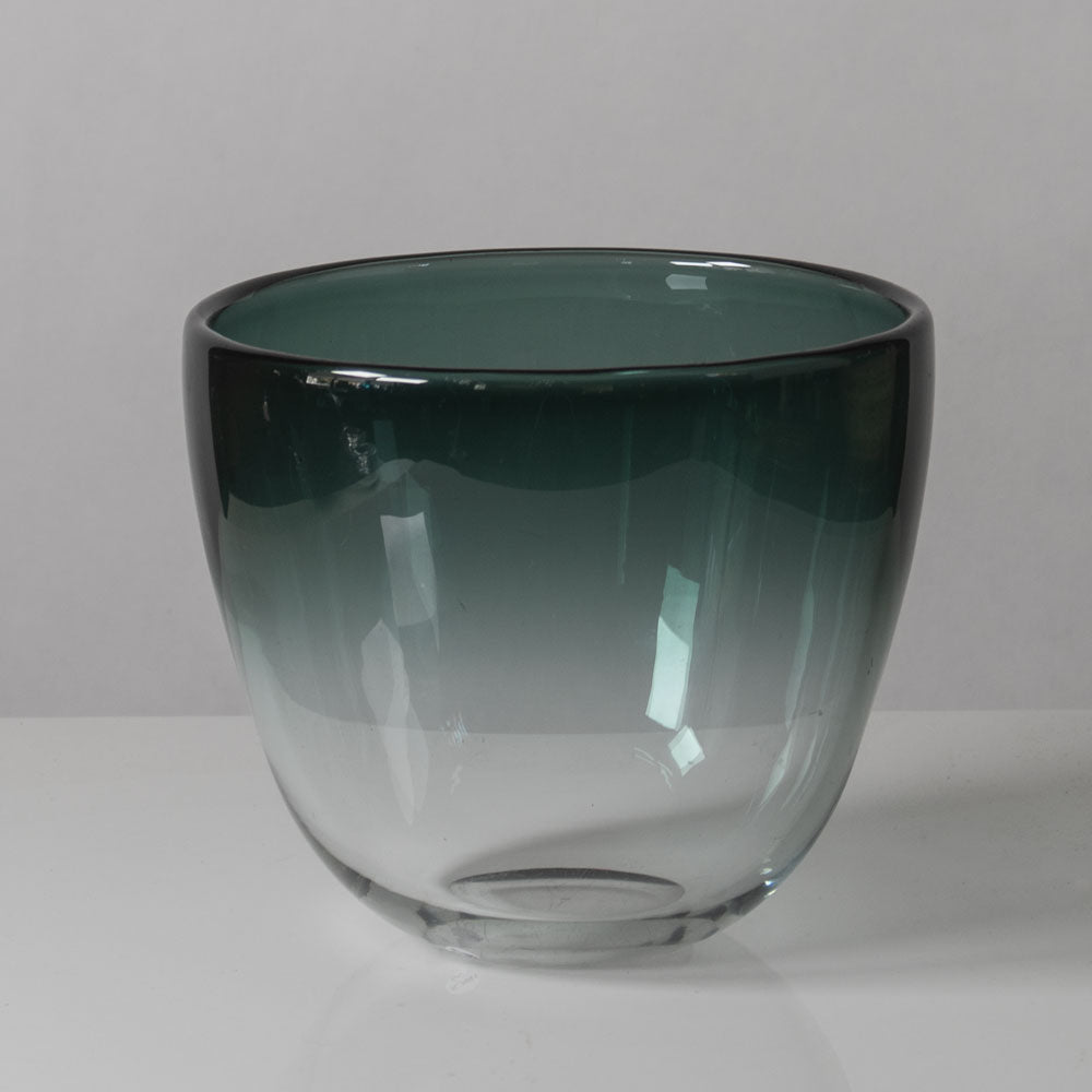 Bengt Orup for Johansfors, Sweden, blue-gray glass vase K2081