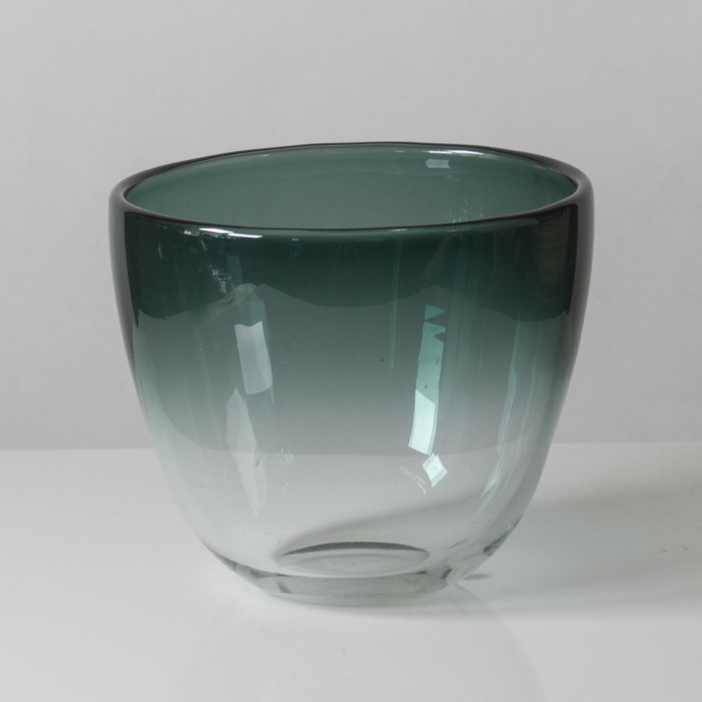 Bengt Orup for Johansfors, Sweden, blue-gray glass vase K2081