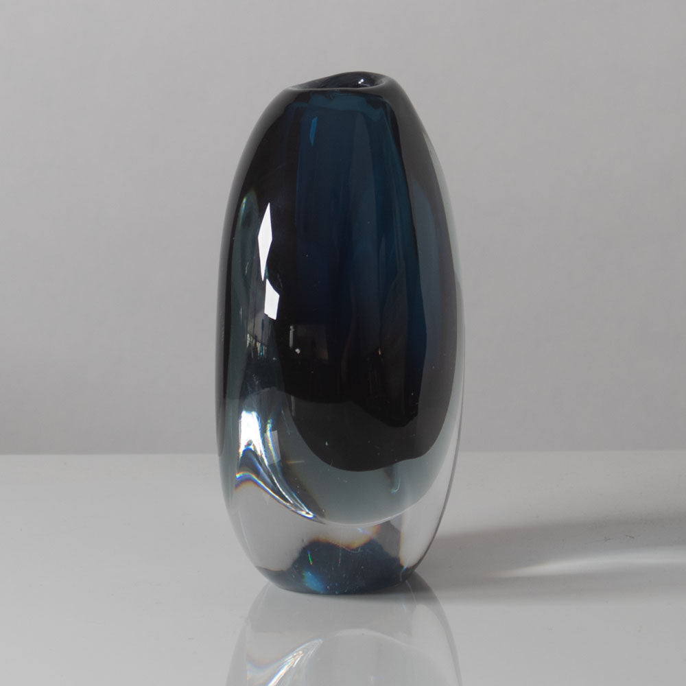 Vicke Lindstrand for Kosta, Sweden, "sommerso" vase in blue and gray glass K2477