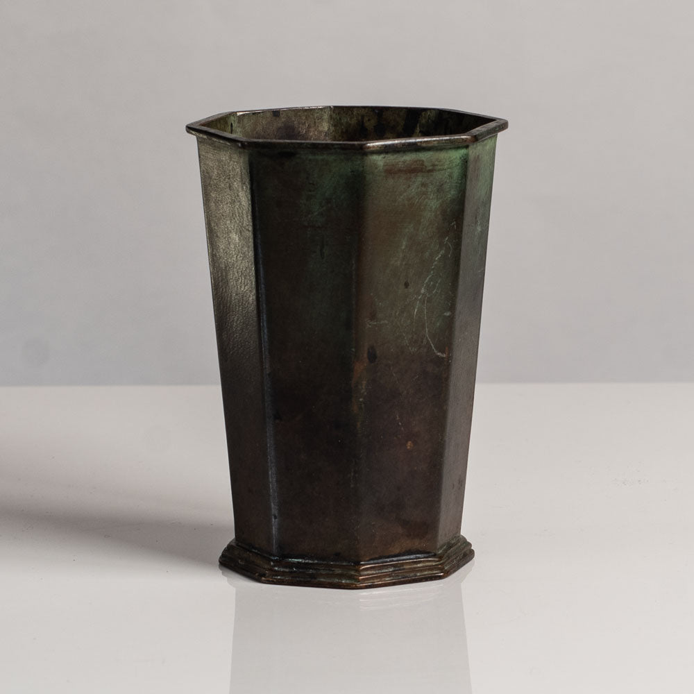 GAB, Sweden, bronze octagonal vase L3706