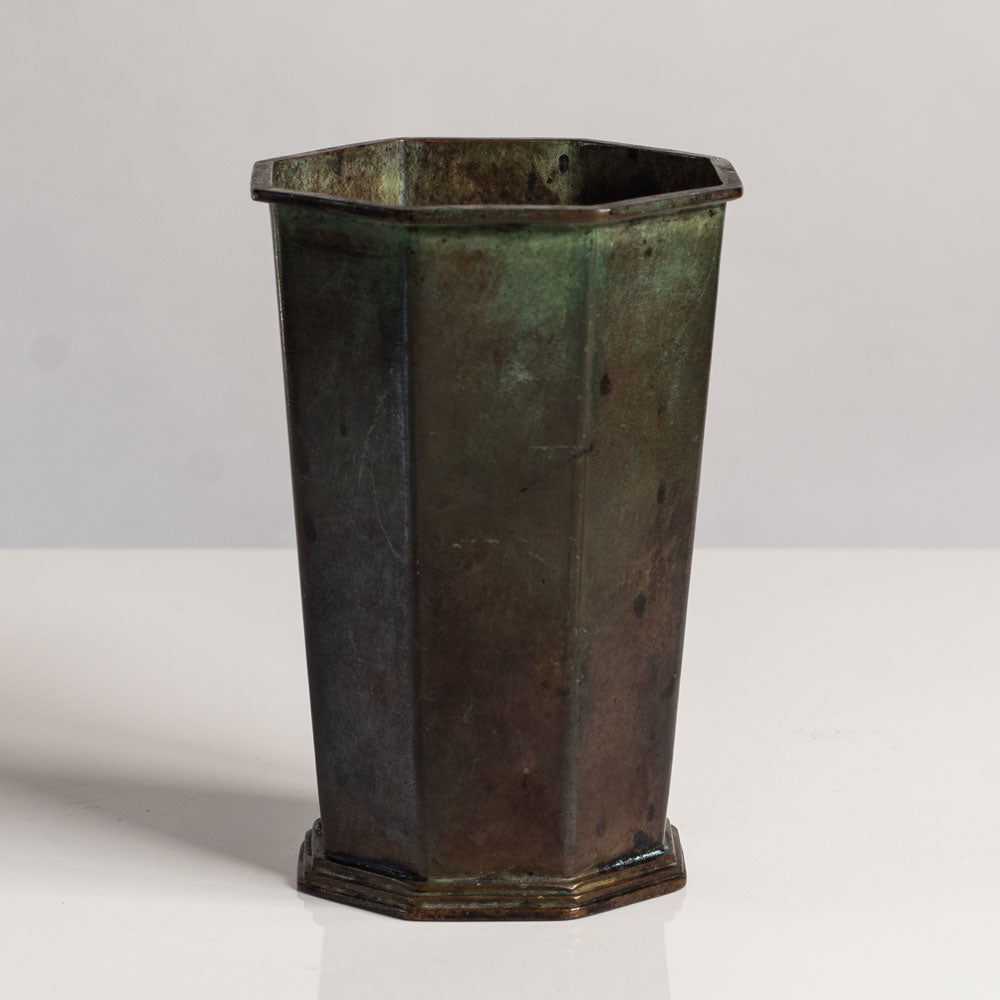 GAB, Sweden, bronze octagonal vase L3706