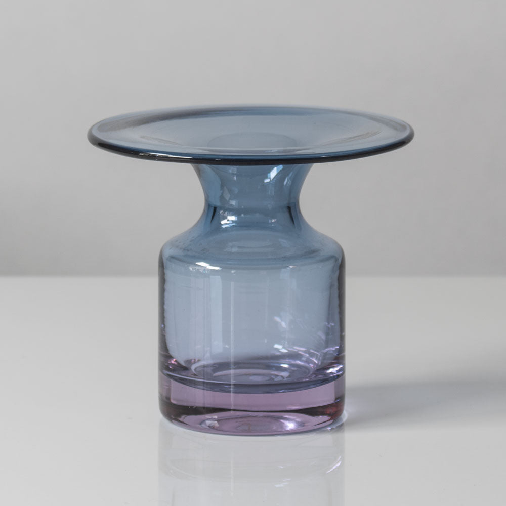 Tapio Wirkkala for Iittala, Finland, blue and pink glass vase K2516