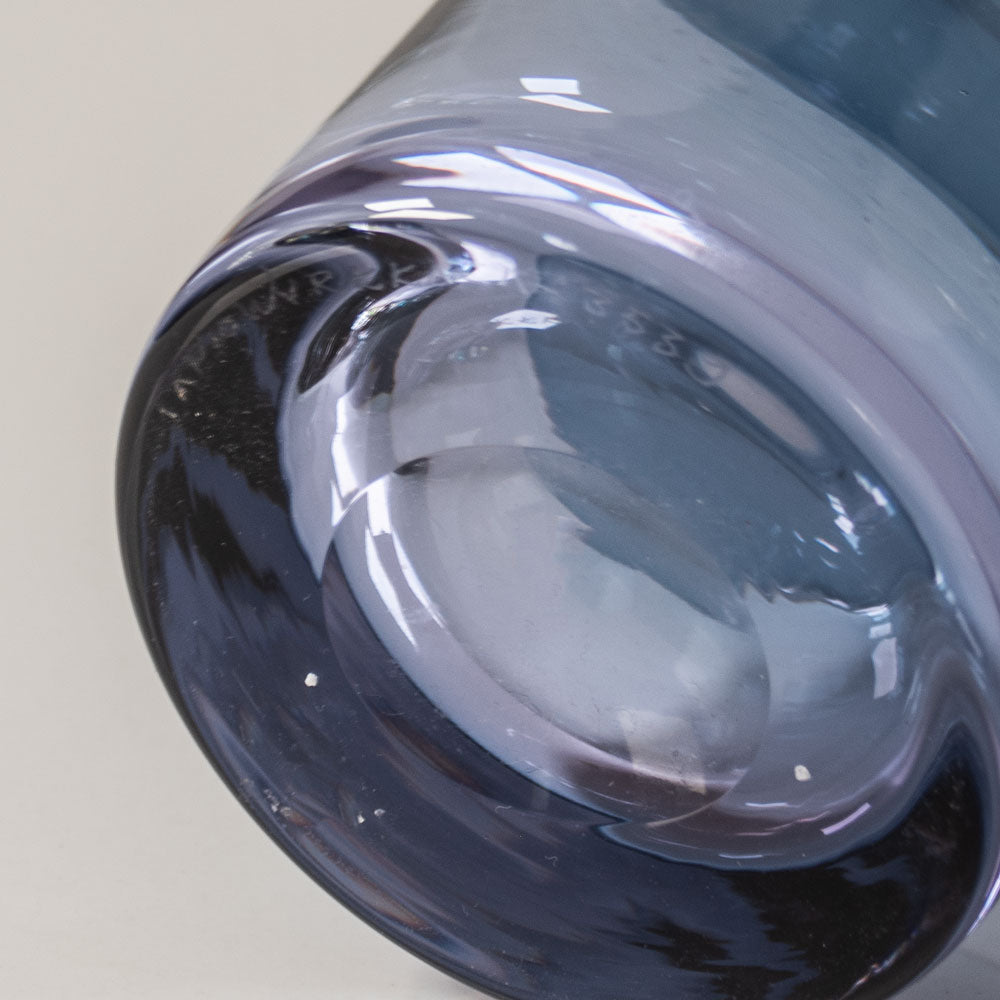 Tapio Wirkkala for Iittala, Finland, blue and pink glass vase K2516