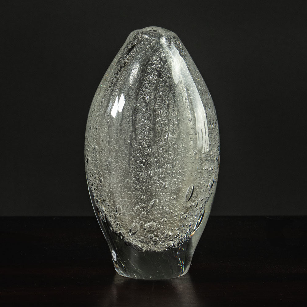 Tapio Wirkkala for Iittala, clear glass vase with internal bubbles J1134