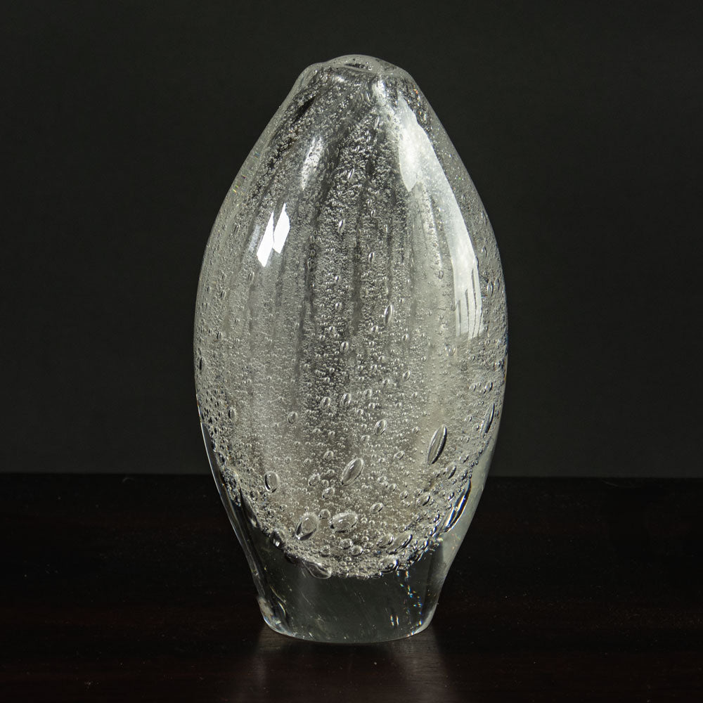 Tapio Wirkkala for Iittala, clear glass vase with internal bubbles J1134
