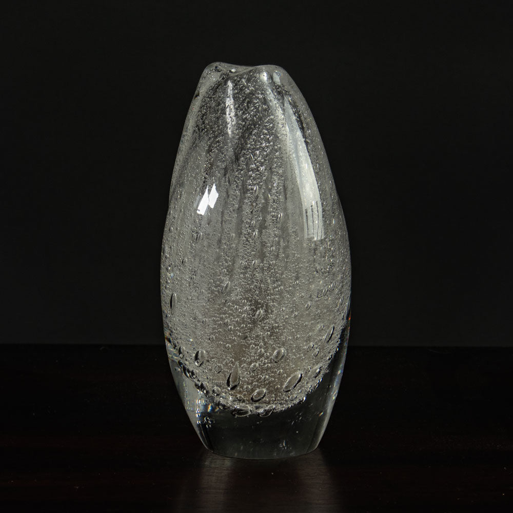 Tapio Wirkkala for Iittala, clear glass vase with internal bubbles J1134