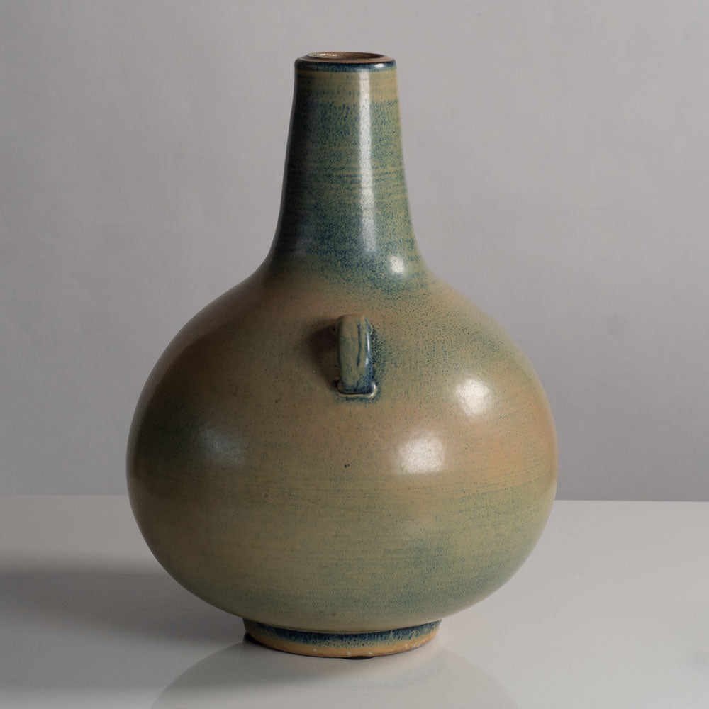 Gunnar Nylund for Rörstrand, Sweden large vase with matte blue and pale yellow glaze L3950