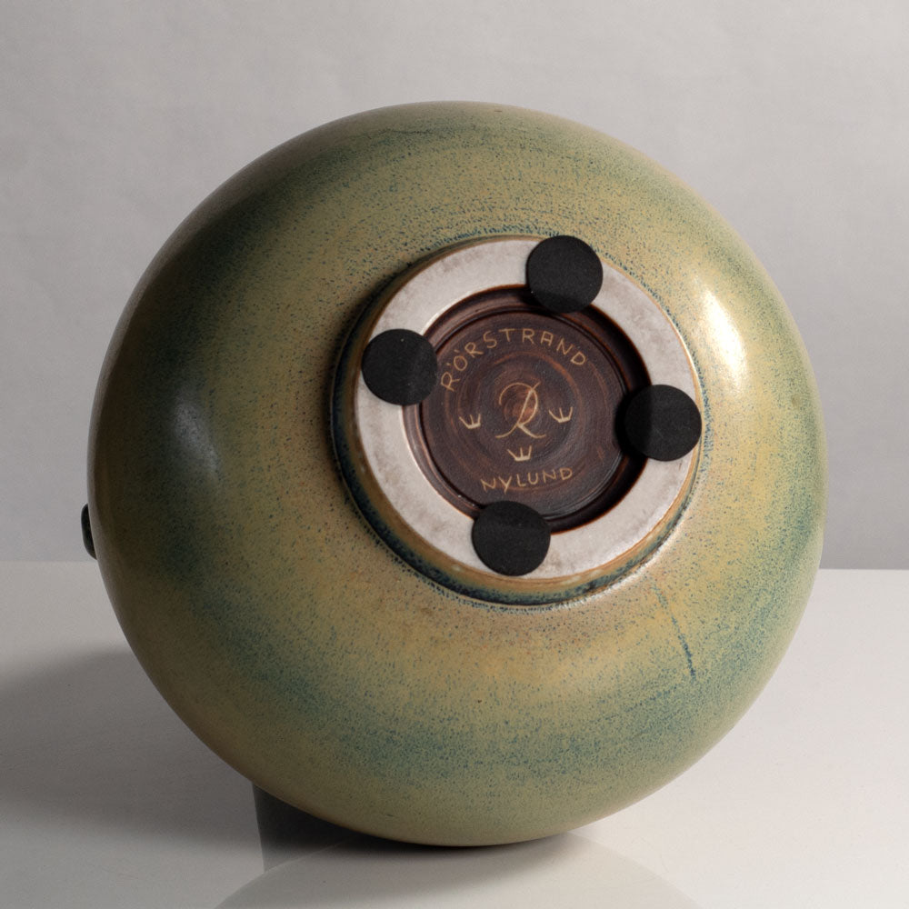 Gunnar Nylund for Rörstrand, Sweden large vase with matte blue and pale yellow glaze L3950